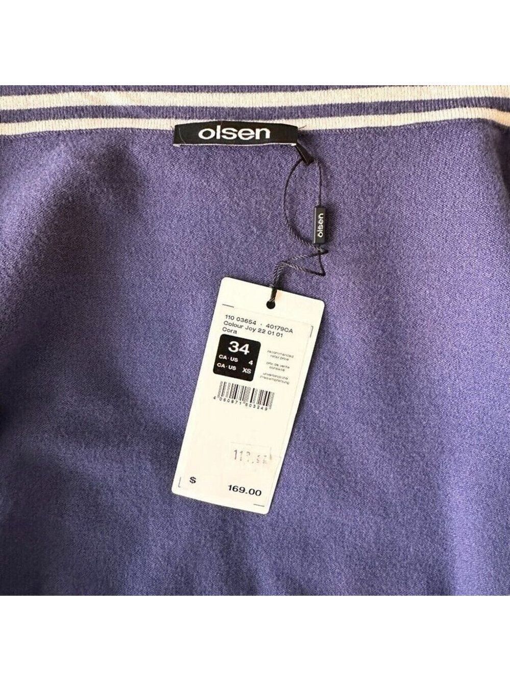 Olsen Women’s Snap Button Mock Neck Sweater Size 4 XS Blue Soft New - Picture 9 of 14